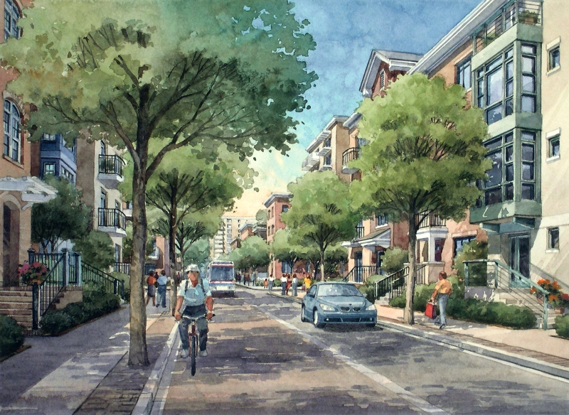 J-Perspective of a typical residential street